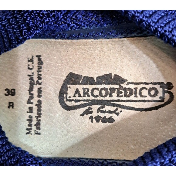 Arcopedico Womens Comfort Shoes Blue Mesh Knit Slip On Flats Size EU 39 US 6 Reg - Picture 6 of 6